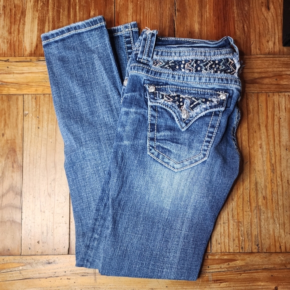 Miss Me Denim - Miss Me Low Rise Distressed Skinny Jeans Size 28